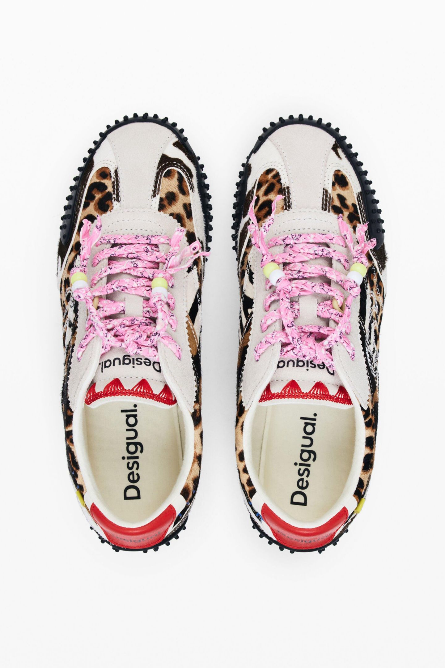 Женские кроссовки Desigual Patchwork animal print, цвет: Чёрный — фото 4