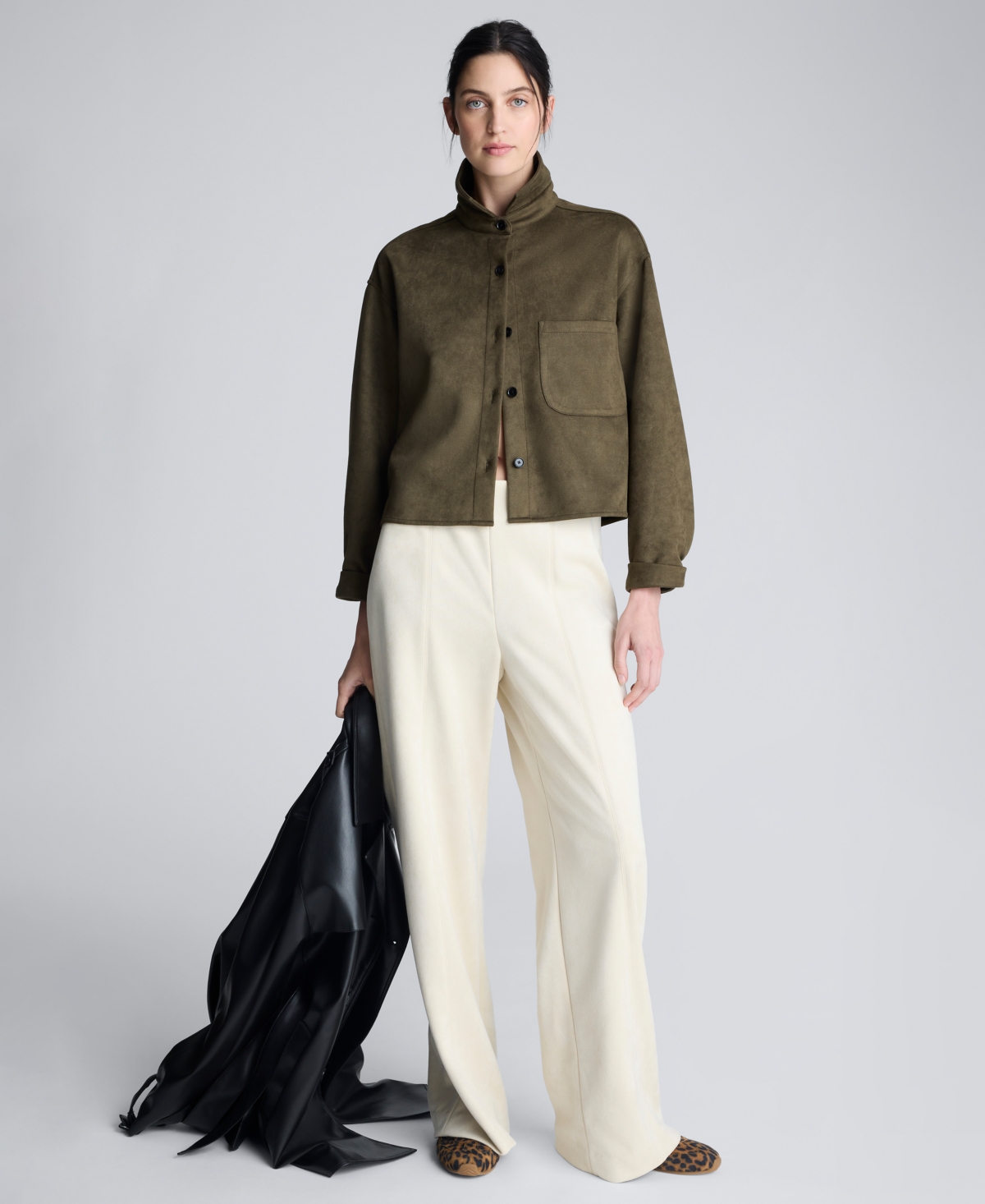 Kenneth Cole Hollywood Faux Suede Pants In White