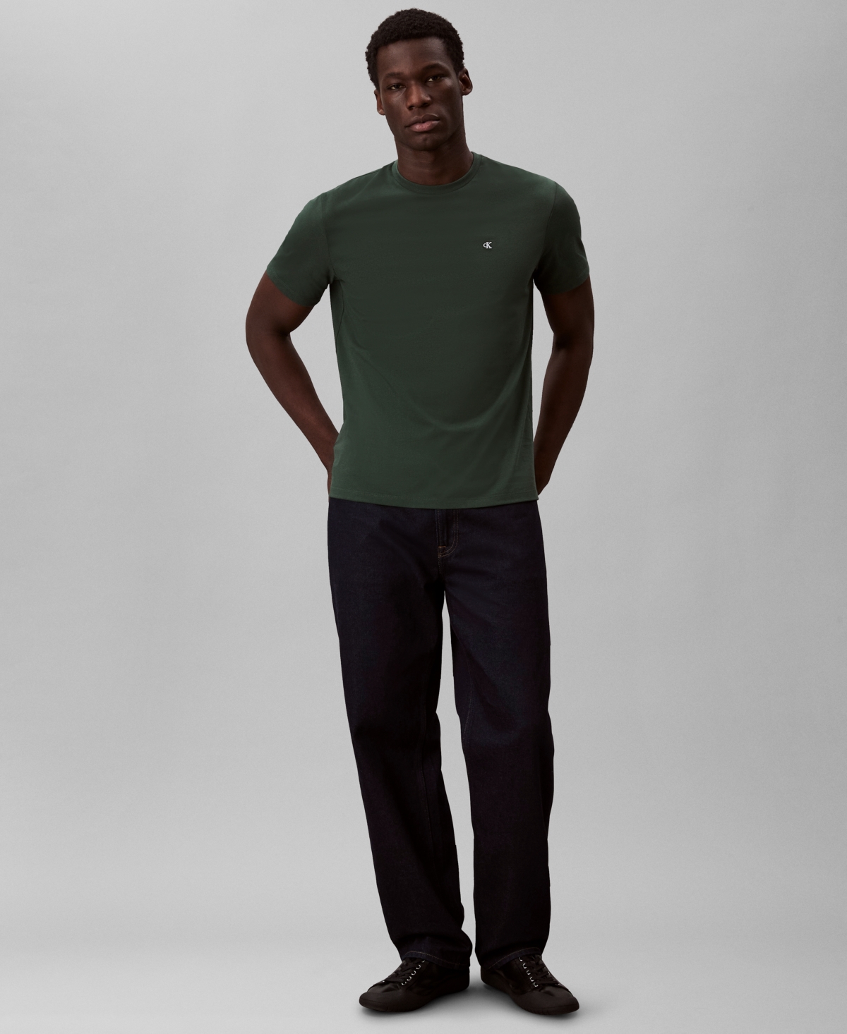 Calvin Klein Men's Solid Crewneck T-shirt In Brown