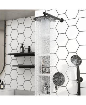 10-Inch 5-Spray Shower Faucet Handheld Shower Combo Kit with Rain Shower Head With Valve