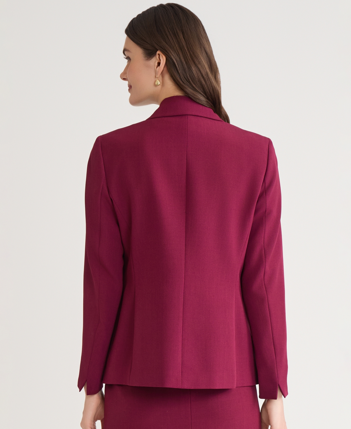 Kasper Compression One-button Long-sleeve Jacket, Regular & Petite In Red