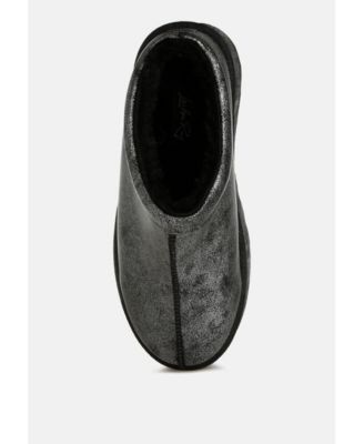 Womens Lottys Faux Leather Platform Classic Slip-On