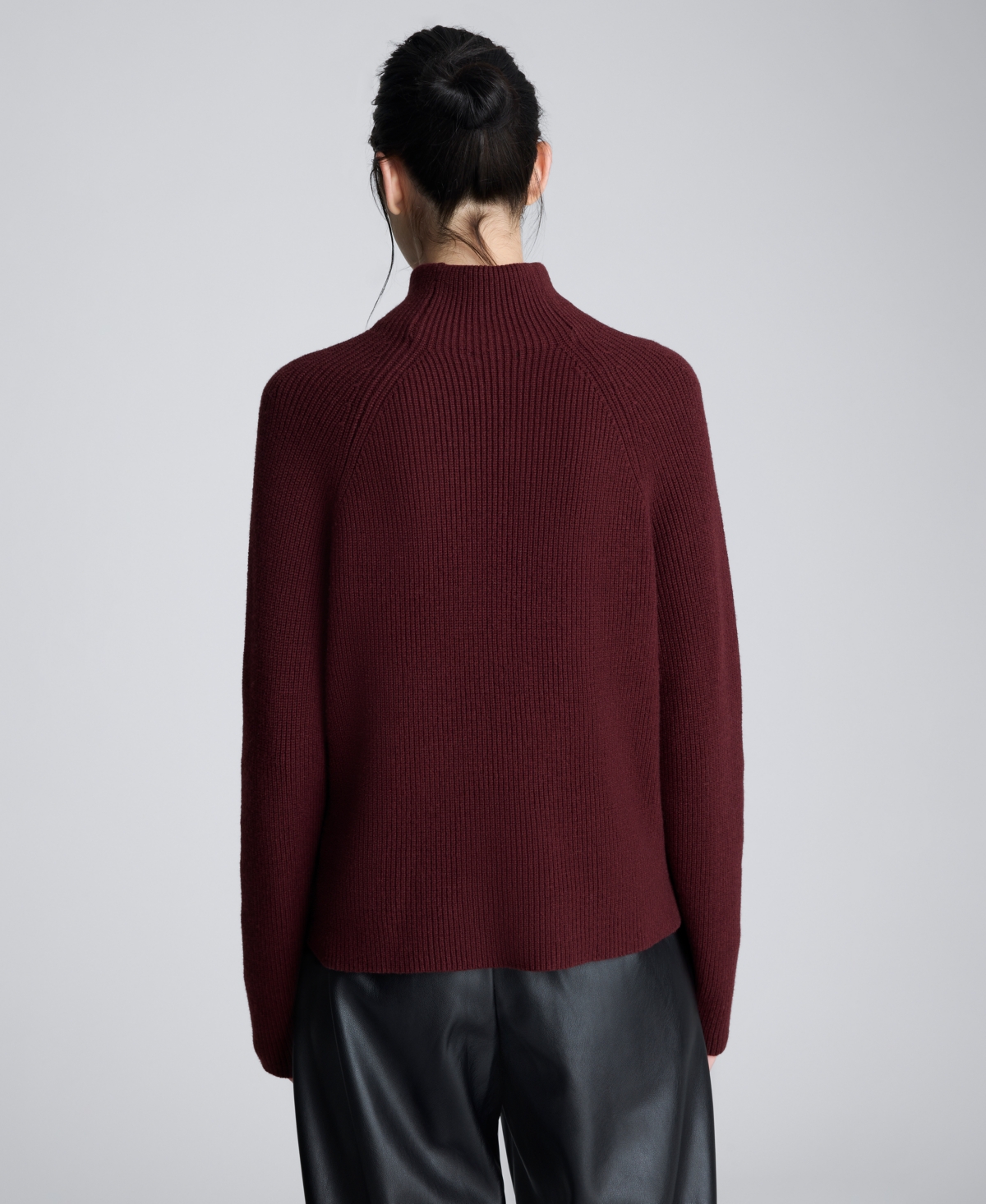 Kenneth Cole Mockneck Raglan Sleeve Sweater In Brown