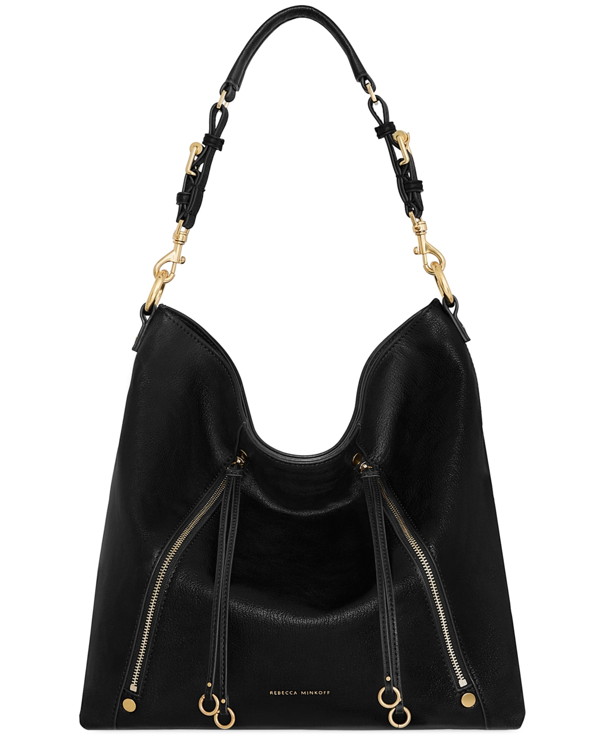 Rebecca Minkoff Rivington Leather Hobo Bag In Black