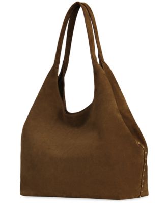 Darren Signature Large Suede Carryall Shoulder Bag