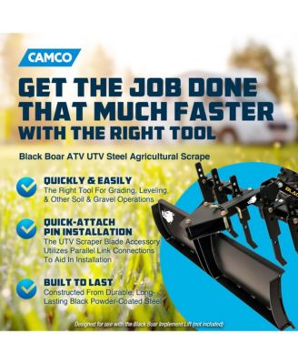 Black Boar 66005 ATV UTV Steel Agricultural Scrape Blade Implement Attachment