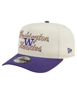 New Era - Men's Cream/Purple Washington Huskies Vintage Chainstitch 9FIFTY A-Frame Snapback Hat