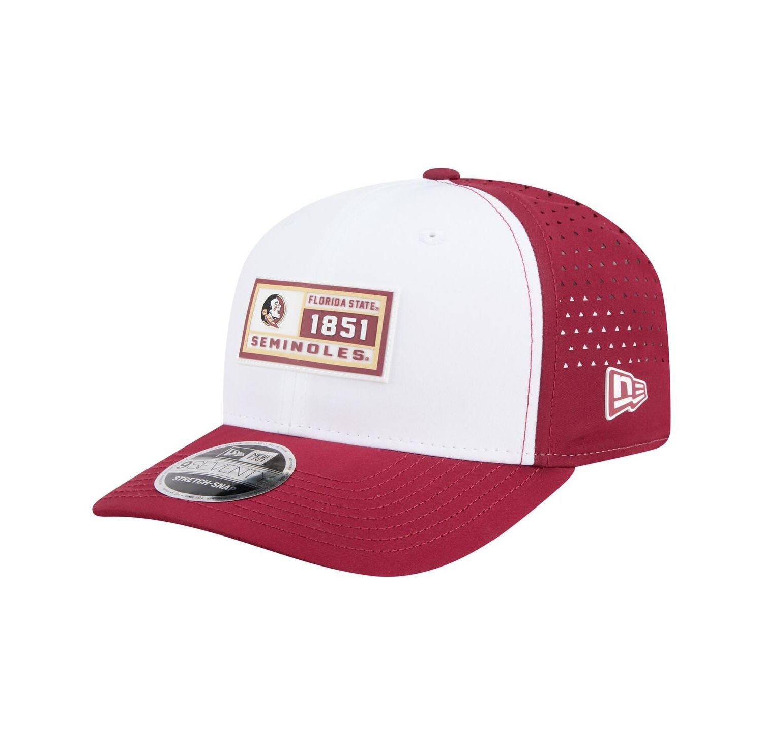 Men's White/Garnet Florida State Seminoles Perforated Patched 9SEVENTY Adjustable Hat