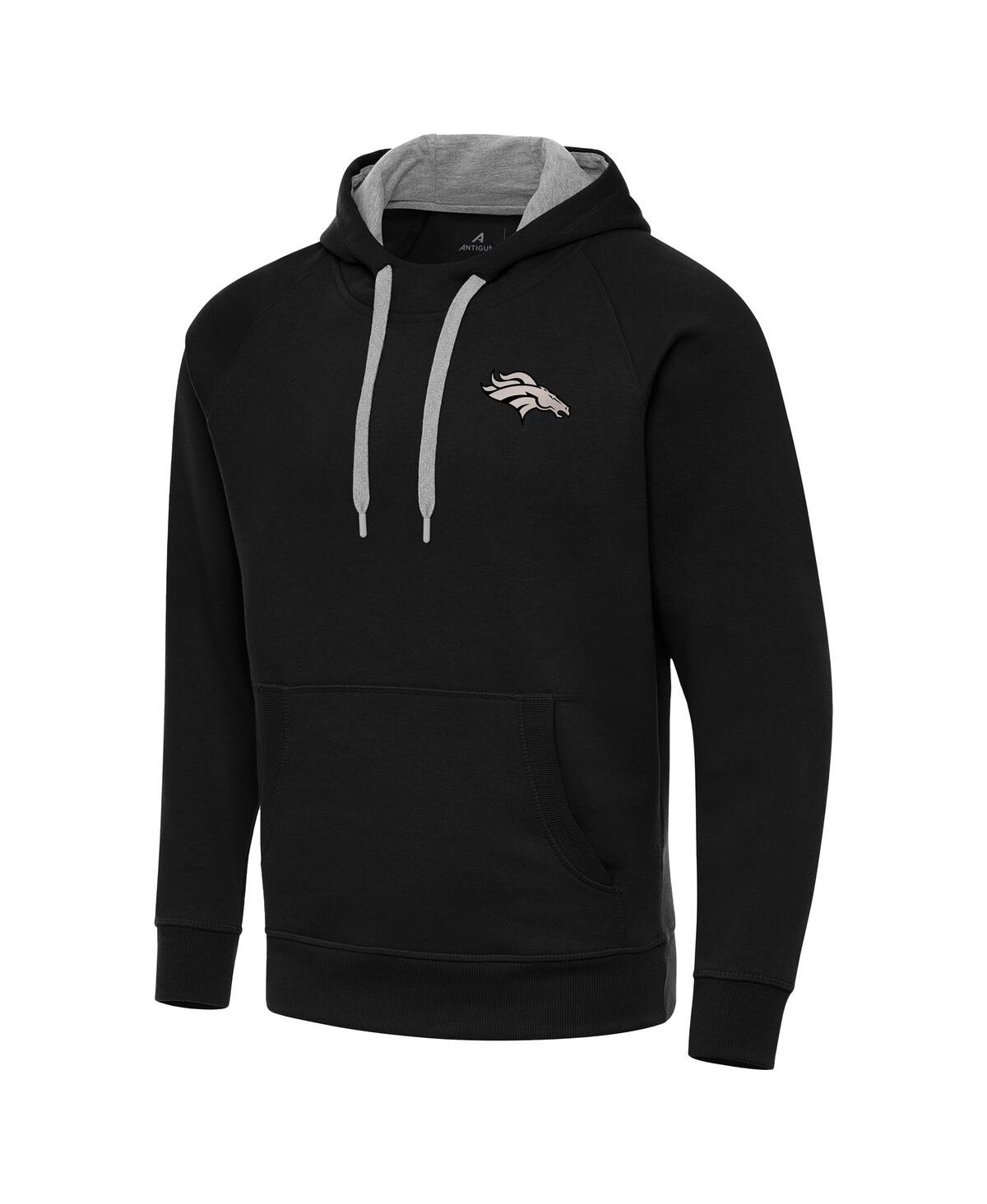 Antigua Men's Denver Broncos Brushed Carbon Victory Pullover Hoodie