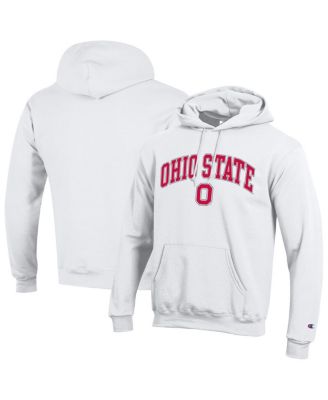 Champion - Men's&nbsp;White Ohio State Buckeyes Arched Logo Fleece Pullover Hoodie