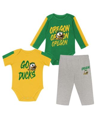 Outerstuff - Baby Boys and Girls Green/Yellow Oregon Ducks Double Down Bodysuit and Pants 3-Piece Set