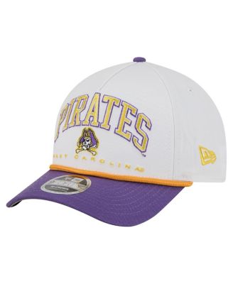 New Era - Men's White/Purple ECU Pirates Arch Two-Tone Rope 9FORTY A-Frame M-Crown Adjustable Hat