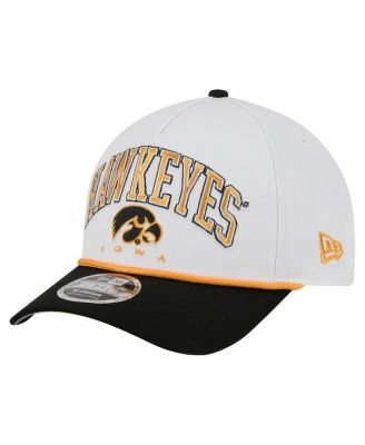New Era - Men's White/Black Iowa Hawkeyes Arch Two-Tone Rope 9FORTY A-Frame M-Crown Adjustable Hat
