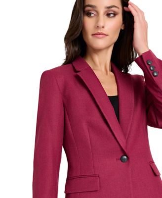 Women's V-Neck Herringbone Peak Lapel Blazer