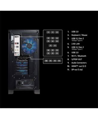 Aegis R2 Gaming Desktop - Intel Core i9 14900F - 32GB RAM - NVIDIA GeForce RTX 5070 Ti - 2TB SSD - Windows 11 Home - Black