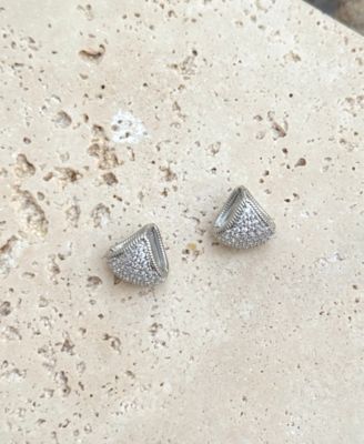 Silver CZ Purse Earrings