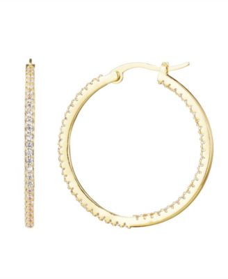 Gold CZ Infinity Hoop Earrings