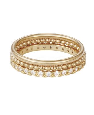 Gold CZ 3-Band Eternity Band Set