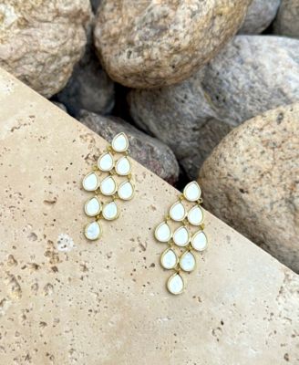 Gold Dangling Petals Earrings