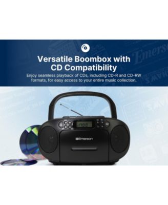 EPB-3003 Portable CD / Cassette Player with AM/FM Radio, Programmable Memory, Dual Stereo Speakers - Black