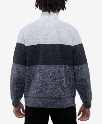 Men's Full Zip Mock Neck Sweater With Fleece Lining