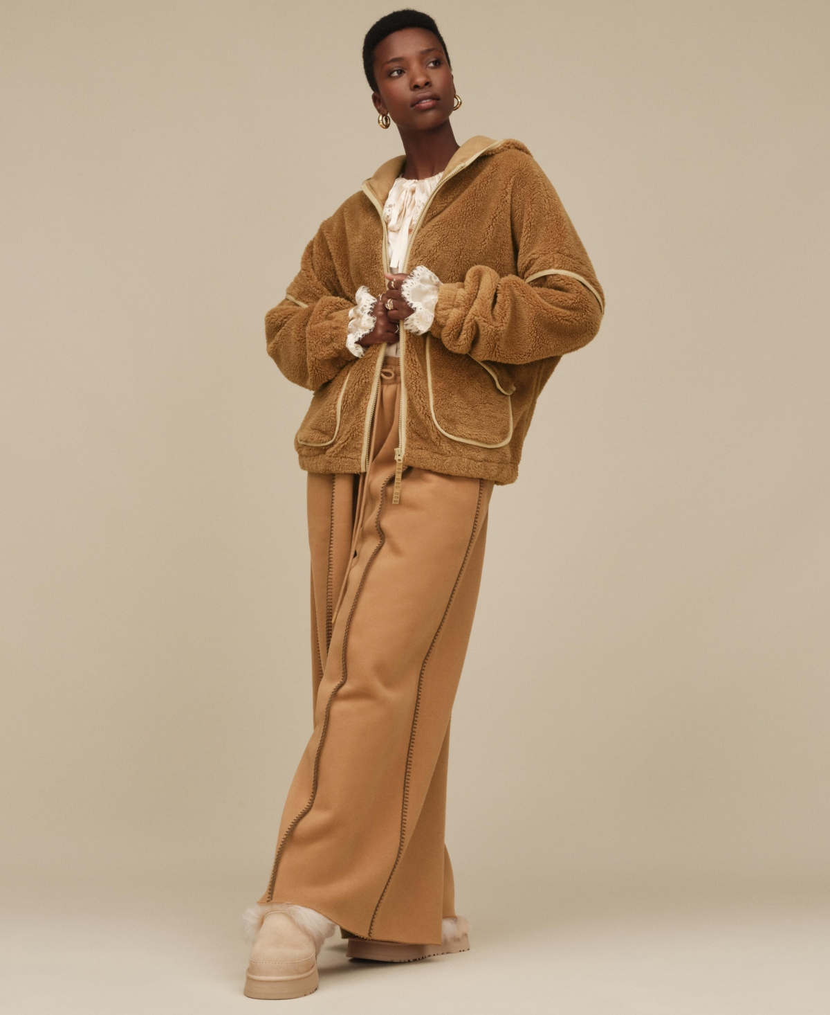 Ugg Women's Mariella Fluff Stand Collar Zip Hoodie