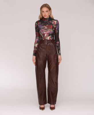 Women's Straight-Leg Faux Leather Pants