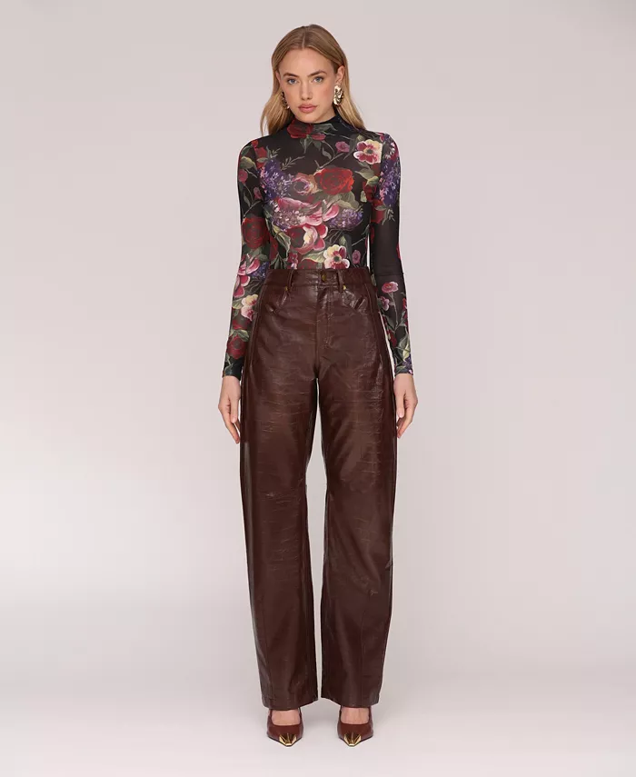Women's Straight-Leg Faux Leather Pants - thumbnail 3