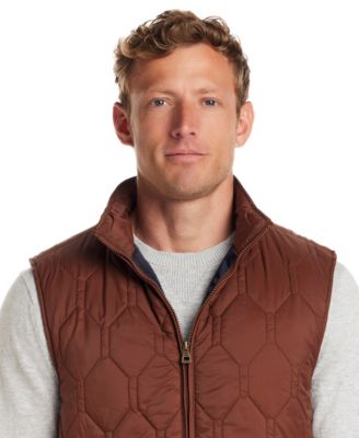 Men's Hexagon Zip Front Quilted Vest