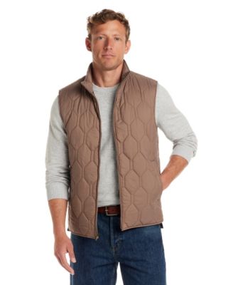 Men's Hexagon Zip Front Quilted Vest