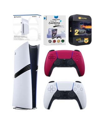 PlayStation 5 Pro 2TB Digital Bundle with Disc Drive, Extra Controller, MightySkins Voucher, and 2-Year Extended Warranty