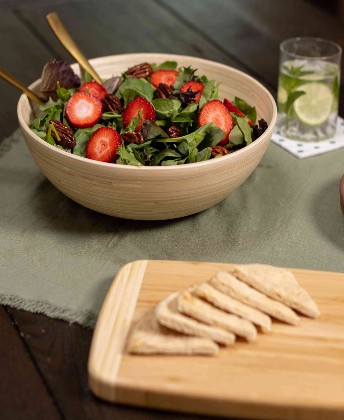 Joyce Chen Lexa Collection 12" Bamboo Salad Bowl In Brown