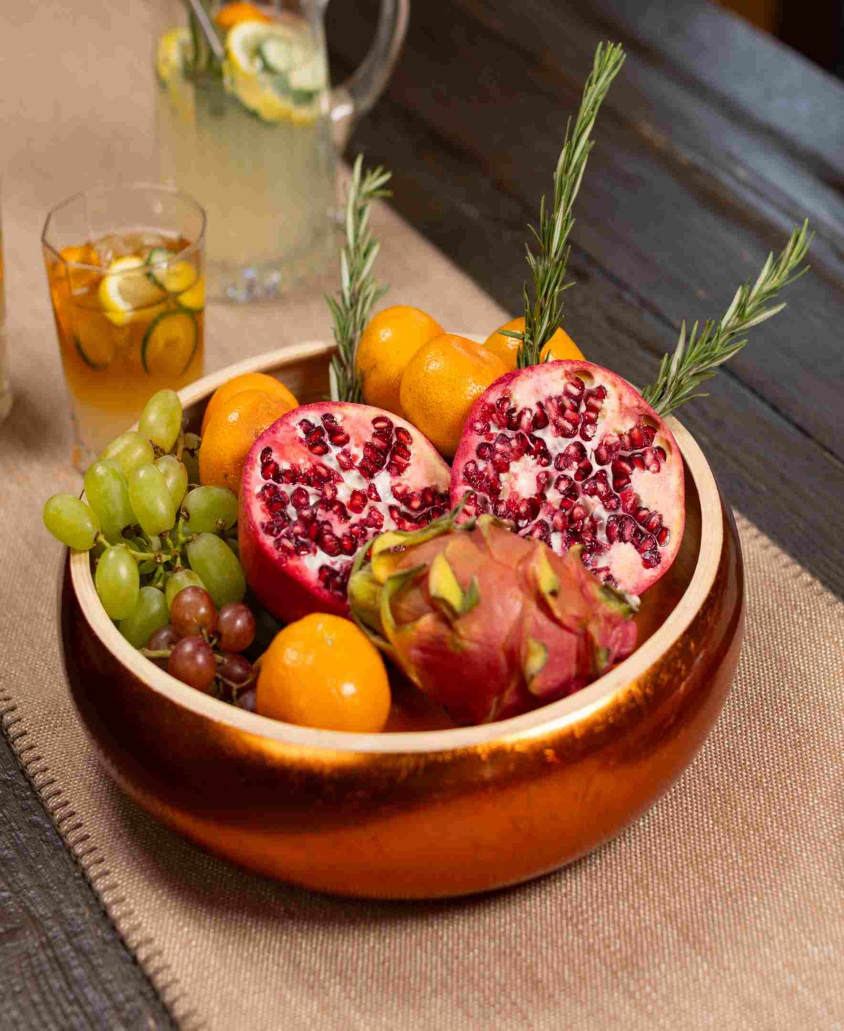 Joyce Chen Lexa Collection 12" Fruit Bowl In Brown