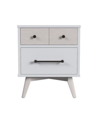 Rowan 2-Drawer Modern Wood Nightstand in Ash Linen White