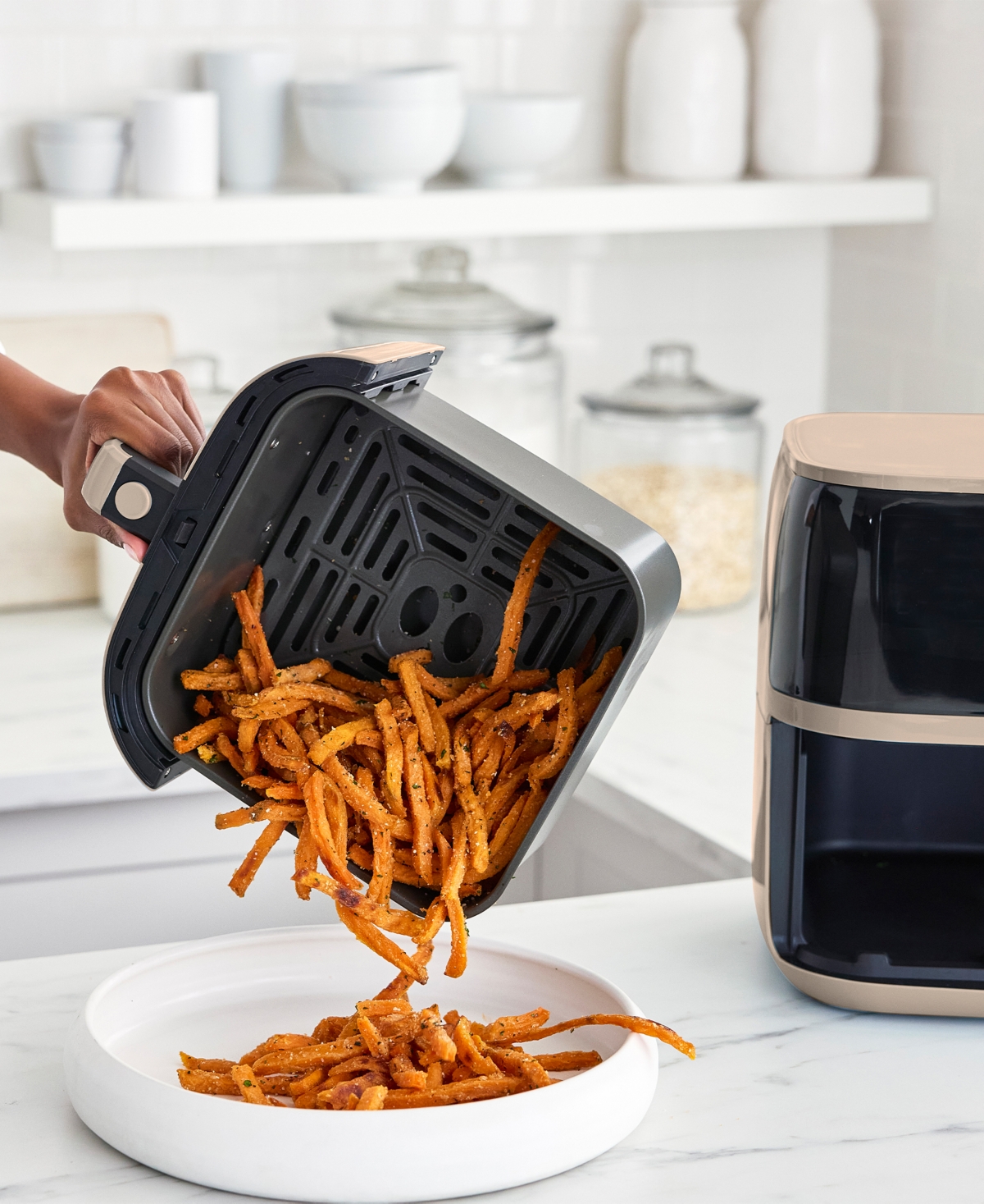 Greenlife 5.3 Quart Digital One-touch Air Fryer In Brown