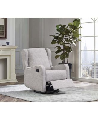 Skylar Fabric Manual Swivel Glider and Recliner in Fawn Gray