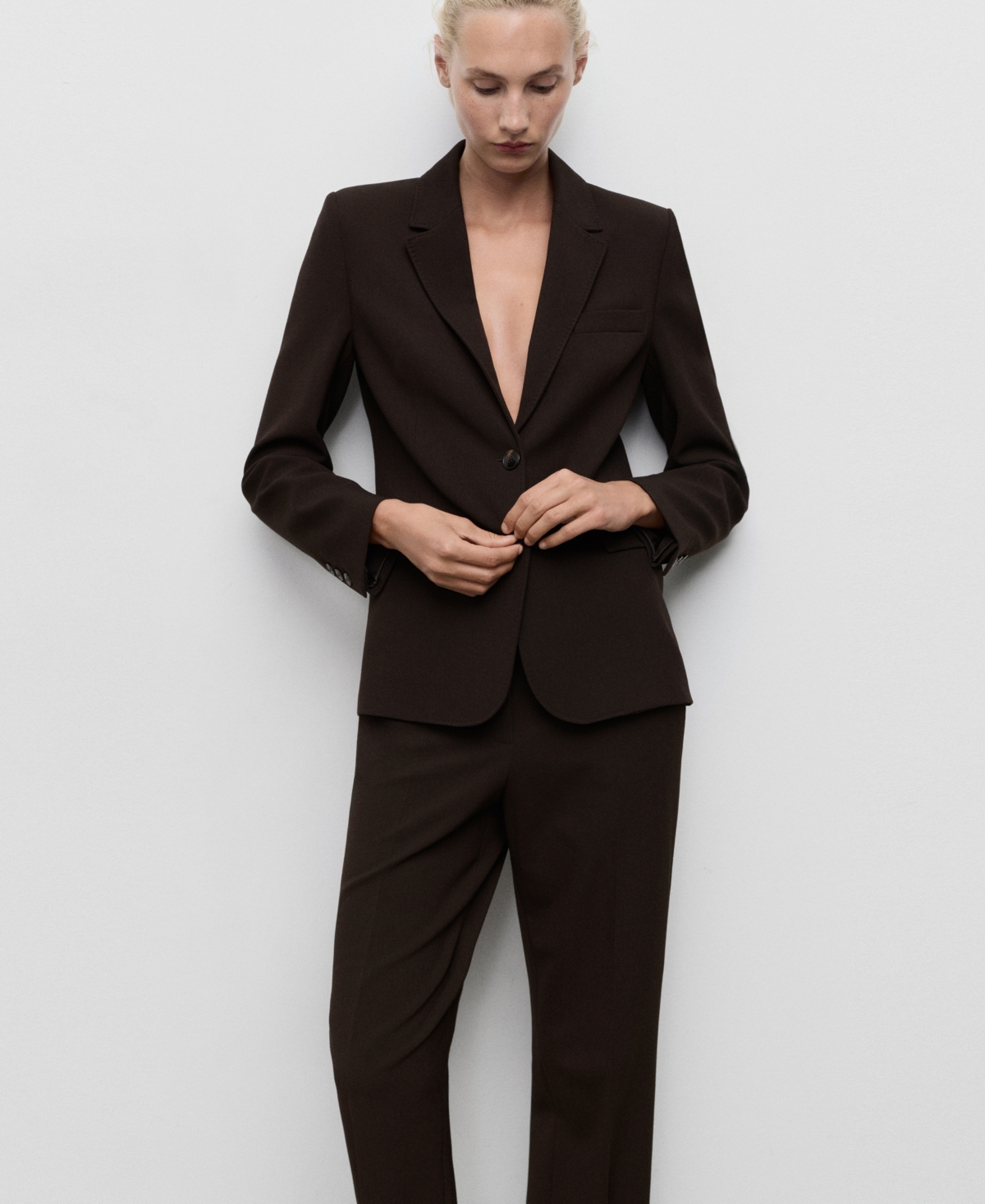 Mango Women's Straight-Fit Suit Pants