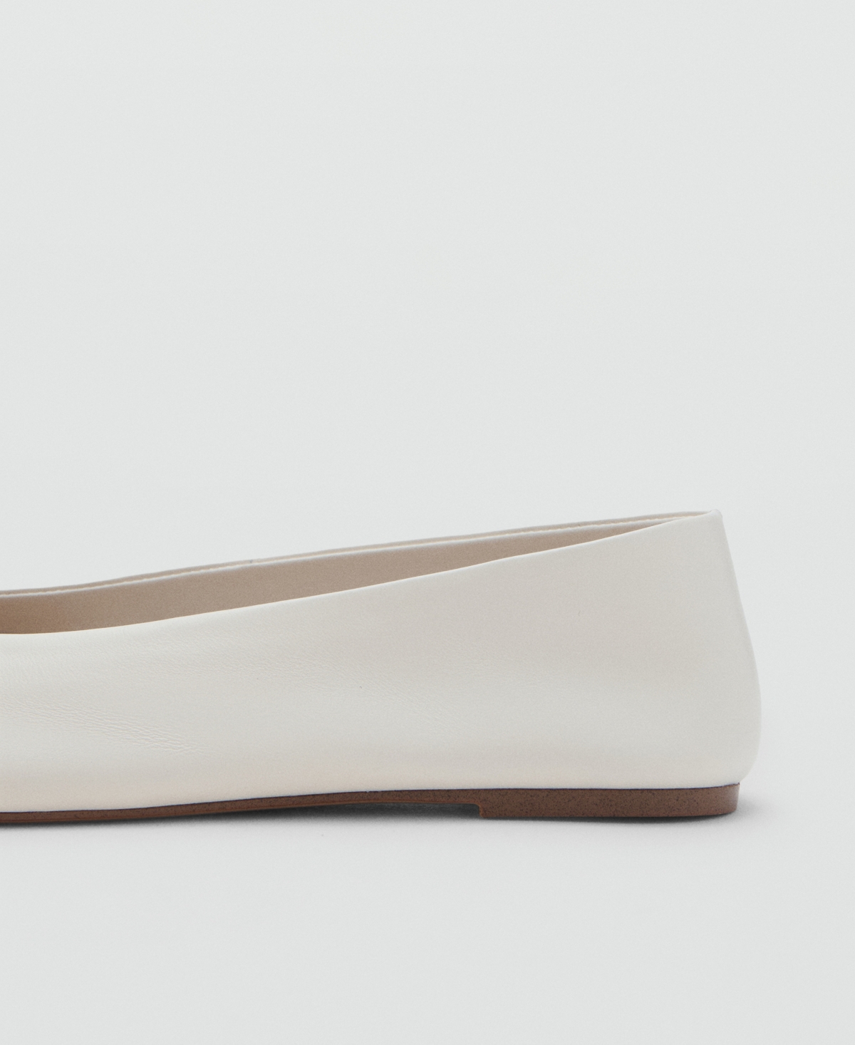 Mango Women's Leather Ballet Flats In White