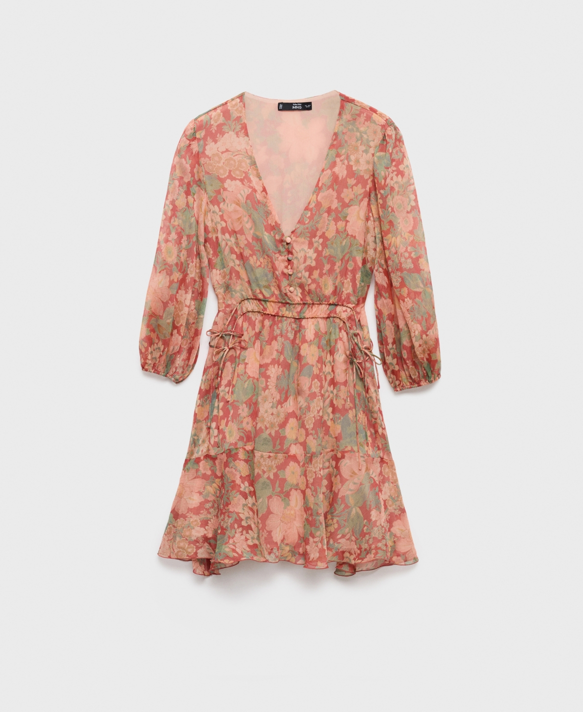 Mango Women's Floral Puff-Sleeve Dress