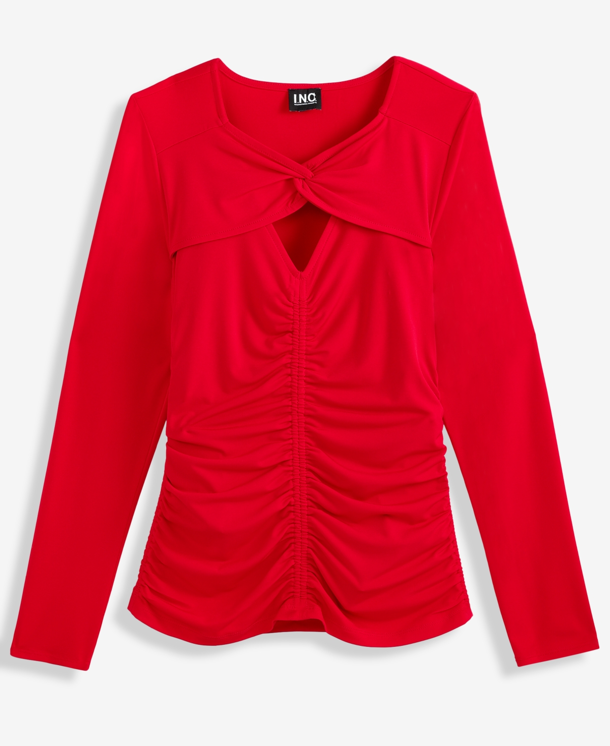 I.n.c. International Concepts Women's Twist Keyhole Ruched Top, Macy's Exclusive