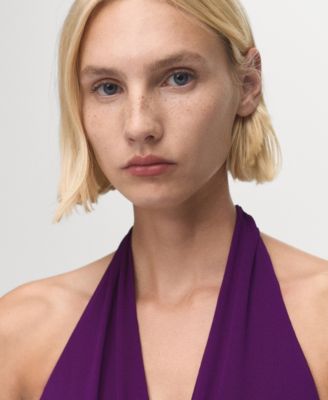 Women's Halter Neck Pleated Dress