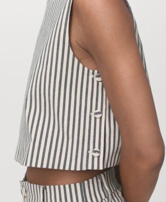 Women's Buttons Striped Top