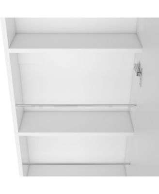 17.2'' Particle Board Charlotte Xl Shoe Rack, Five Interior Shelves, Mirror, Single Door Cabinet