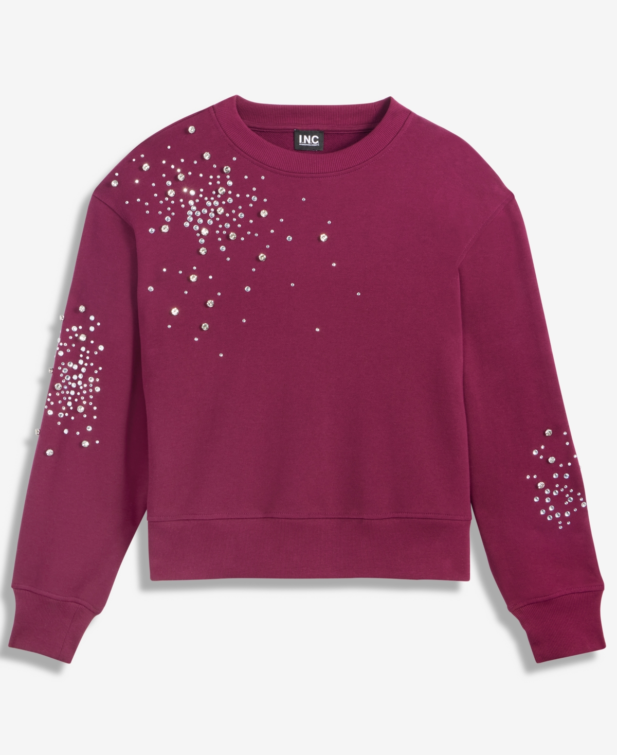 I.n.c. International Concepts Women's Embellished French Terry Sweatshirt, Macy's Exclusive