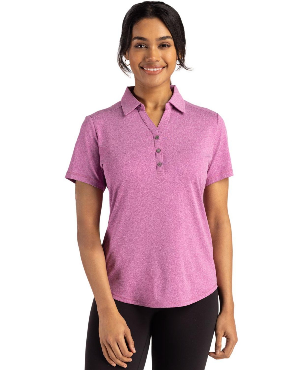 Cutter & Buck Forge Eco Stretch Recycled Womens Short Sleeve Polo - Gelato Heather-image