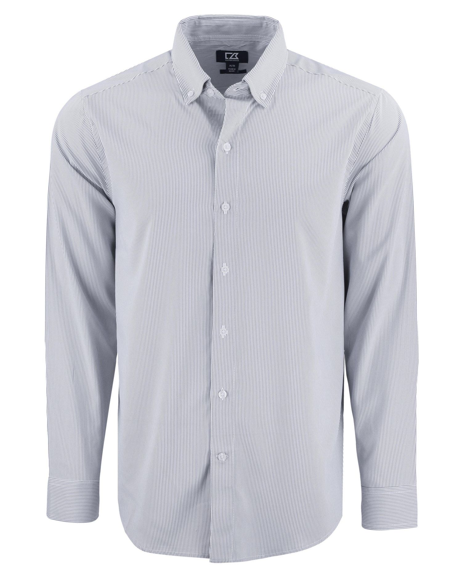 Men's Cutter and Buck Skyline Epic Confidence Recycled Pinstripe Long Sleeve Dress Shirt