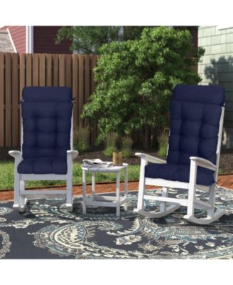 Tufted Rocking Chair Cushion, High Back Chair Cushion with Waterproof and Fade-Resistant, Set of 2