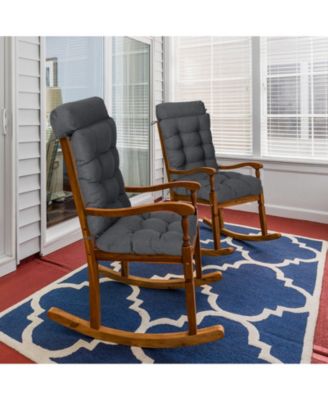 Tufted Rocking Chair Cushion, High Back Chair Cushion with Waterproof and Fade-Resistant, Set of 2