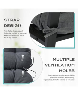 Tufted Rocking Chair Cushion, High Back Chair Cushion with Waterproof and Fade-Resistant, Set of 2