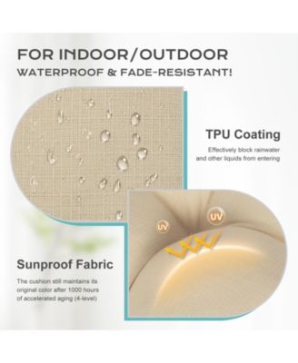 Tufted Rocking Chair Cushion, High Back Chair Cushion with Waterproof and Fade-Resistant, Set of 2